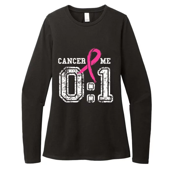 Cancer 0 Me 1 Breast Cancer Awareness Survivor Gift Womens CVC Long Sleeve Shirt