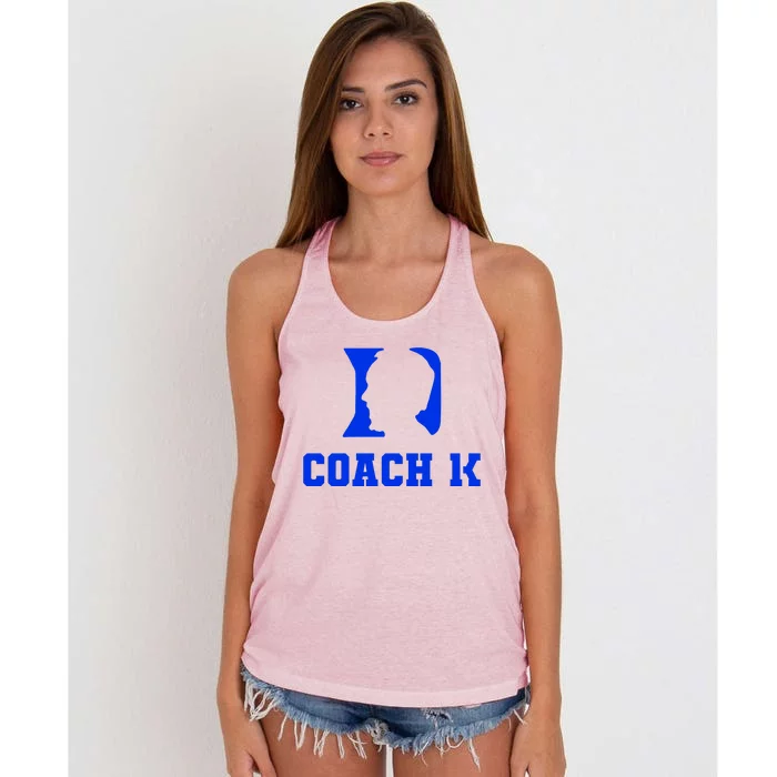 Coach 1K 1000 Wins Basketball College Font 1 K Women's Knotted Racerback Tank