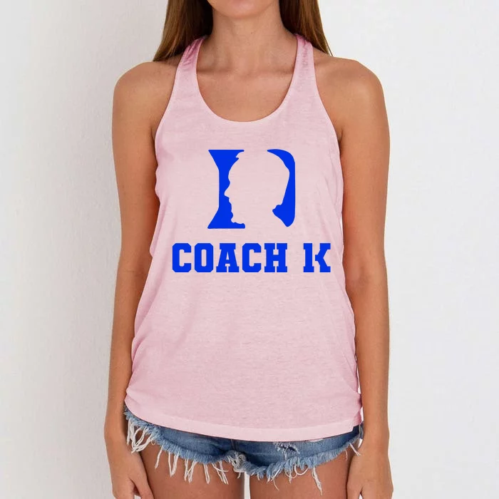 Coach 1K 1000 Wins Basketball College Font 1 K Women's Knotted Racerback Tank