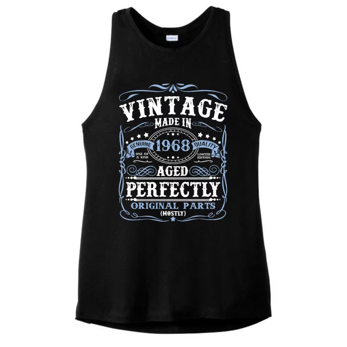 Classic 1968 Birthday Gift Ladies Tri-Blend Wicking Tank