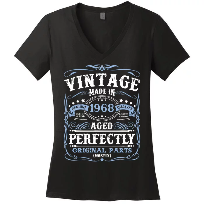 Classic 1968 Birthday Gift Women's V-Neck T-Shirt