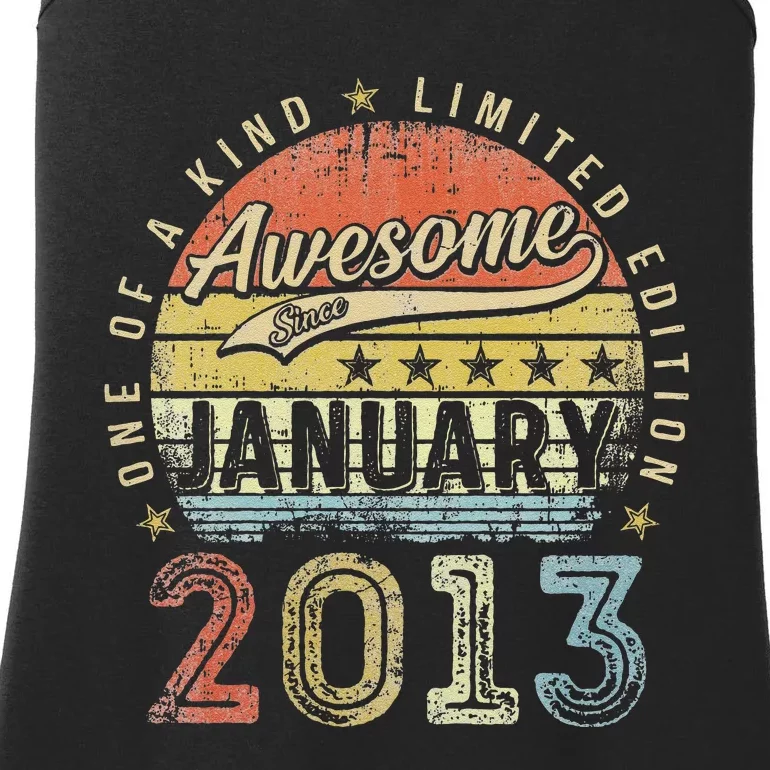 Cute 10th Birthday Gift Awesome Since January 2013 10 Year Old Ladies Essential Tank