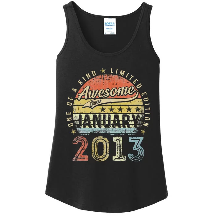 Cute 10th Birthday Gift Awesome Since January 2013 10 Year Old Ladies Essential Tank