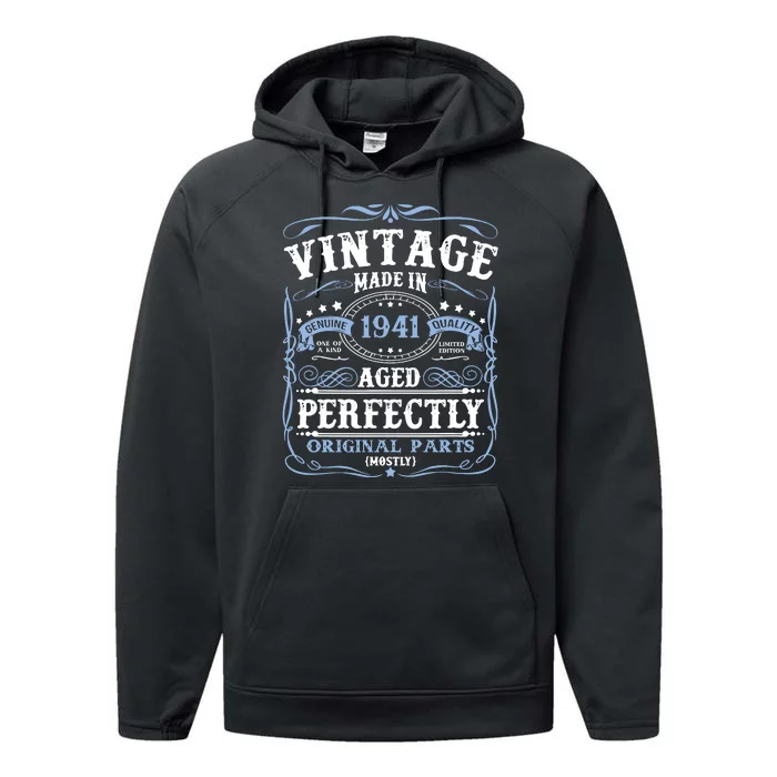 Classic 1941 Birthday Gift Performance Fleece Hoodie