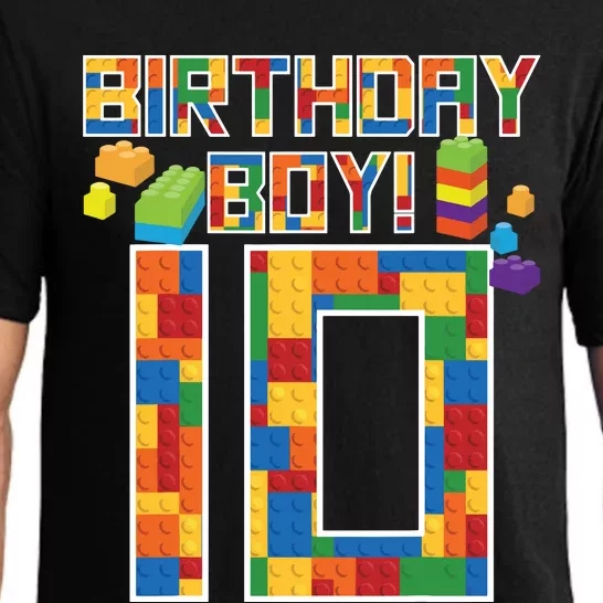 Cute 10th Birthday Gift 10 Years Old Block Building Pajama Set