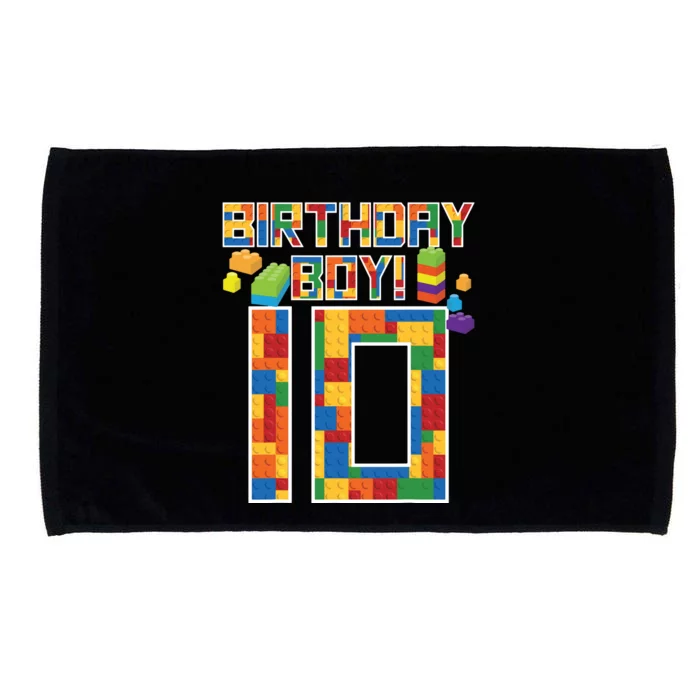 Cute 10th Birthday Gift 10 Years Old Block Building Microfiber Hand Towel