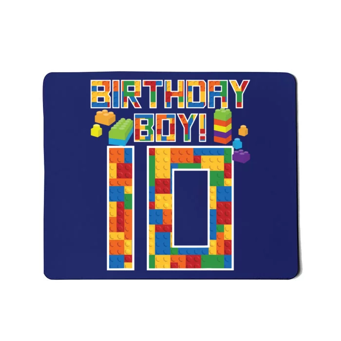 Cute 10th Birthday Gift 10 Years Old Block Building Mousepad