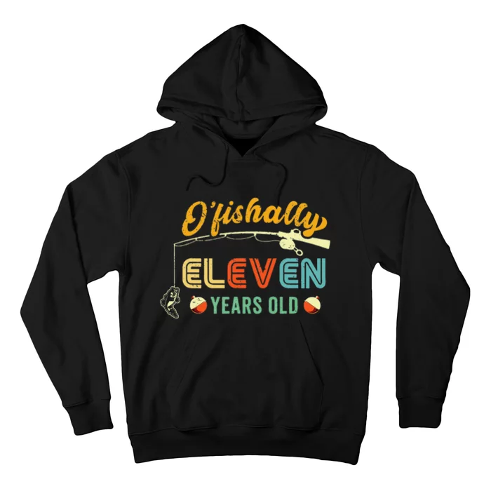 Cute 11th Birthday Fishing Fisherman Fisherwoman Hoodie