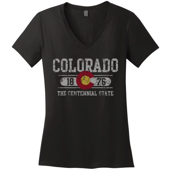 Colorado 1876 Centennial State Women's V-Neck T-Shirt