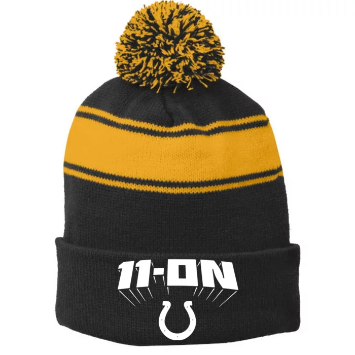 Coltscommunity 11on Stripe Pom Pom Beanie