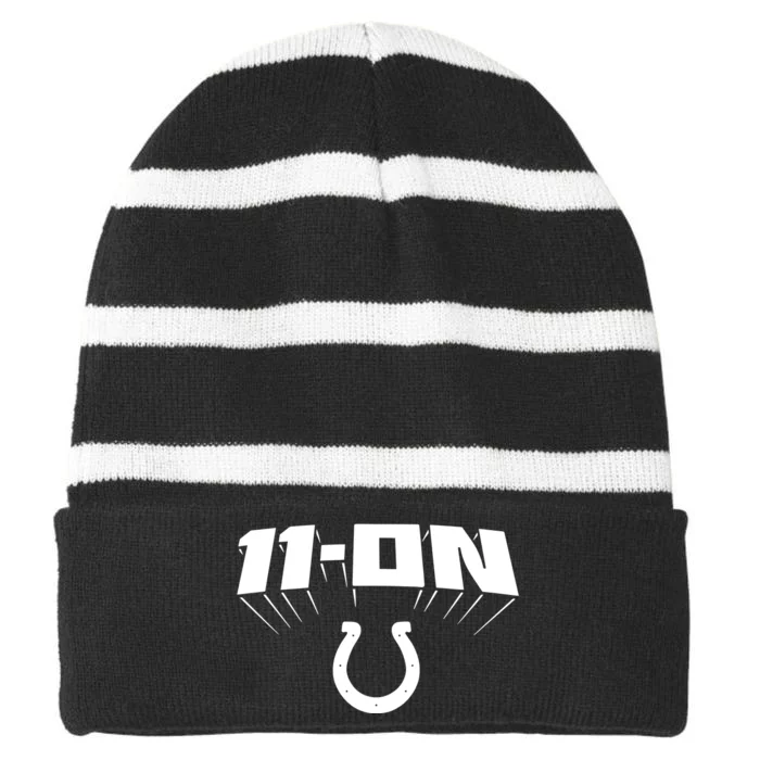 Coltscommunity 11on Striped Beanie with Solid Band