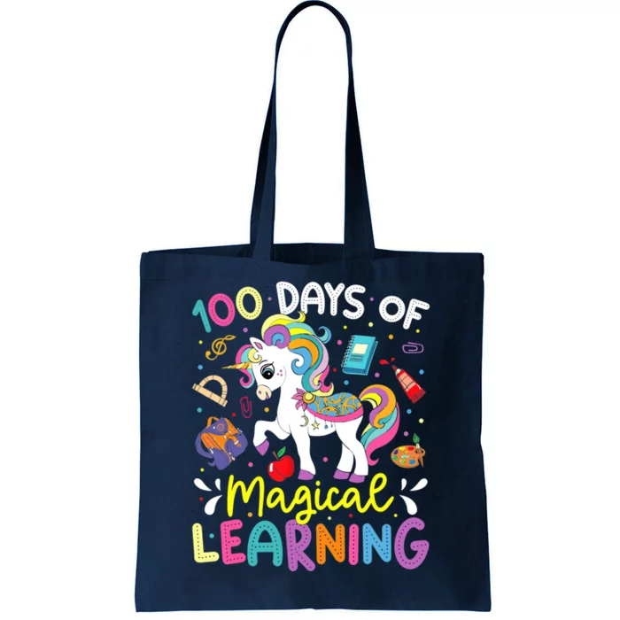 Cute 100 Days Of Magical Learning 100th Day School Unicorn Tote Bag