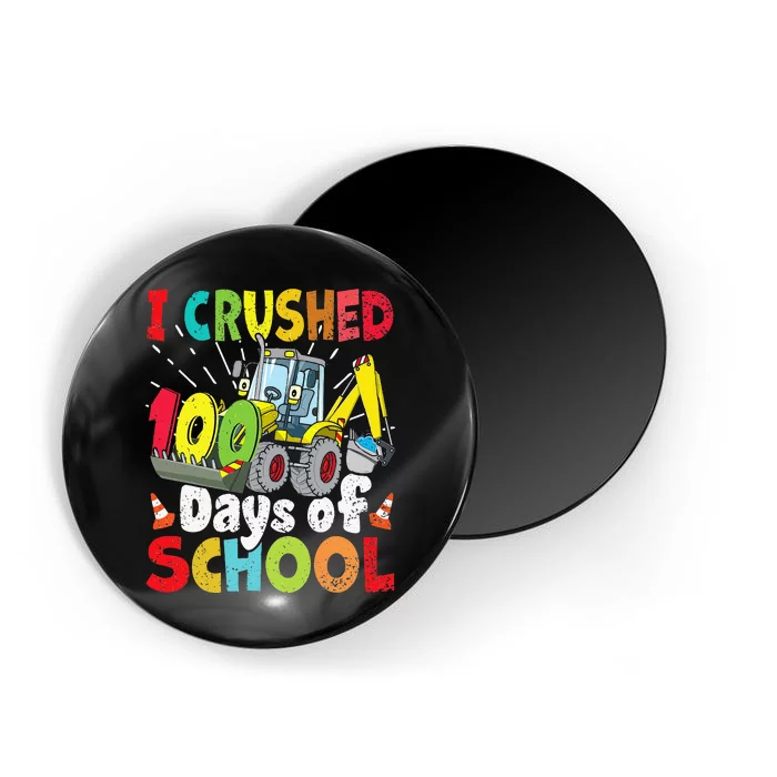 Crushed 100 Days Of School Construction Excavator Truck Magnet