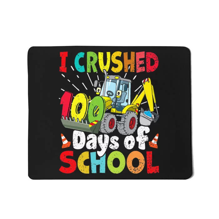 Crushed 100 Days Of School Construction Excavator Truck Mousepad