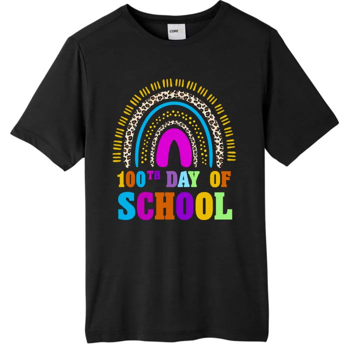 Cute 100th Day Of School Leopard Rainbow ChromaSoft Performance T-Shirt