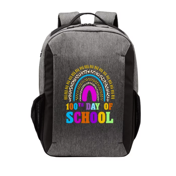 Cute 100th Day Of School Leopard Rainbow Vector Backpack