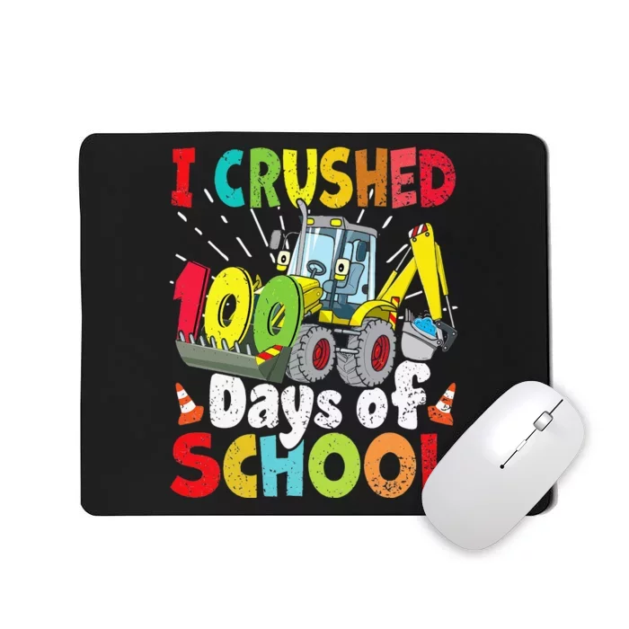 Crushed 100 Days Of School Construction Excavator Truck Mousepad