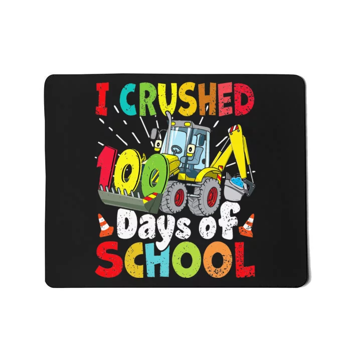 Crushed 100 Days Of School Construction Excavator Truck Mousepad