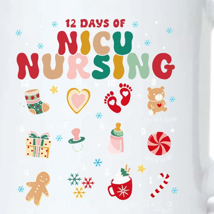 Cute 12 Days of Nicu Unit Nursing Funny Christmas Black Color Changing Mug