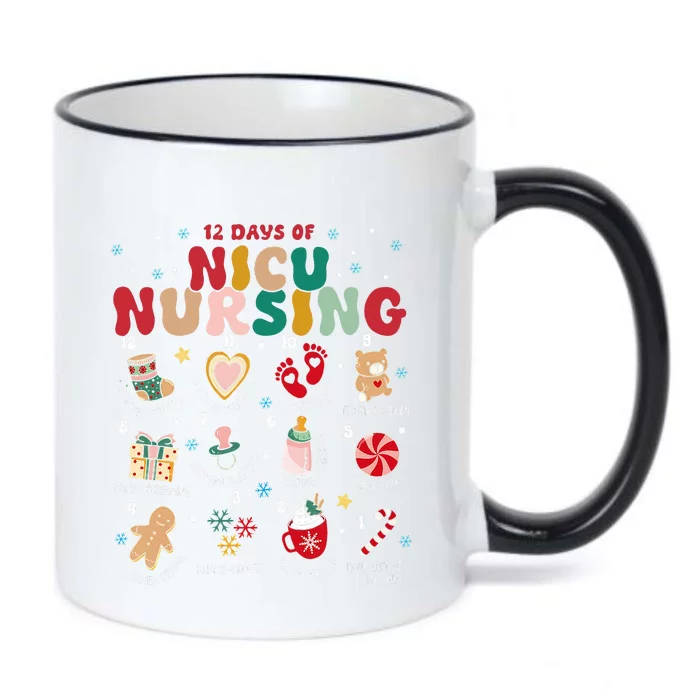 Cute 12 Days of Nicu Unit Nursing Funny Christmas Black Color Changing Mug