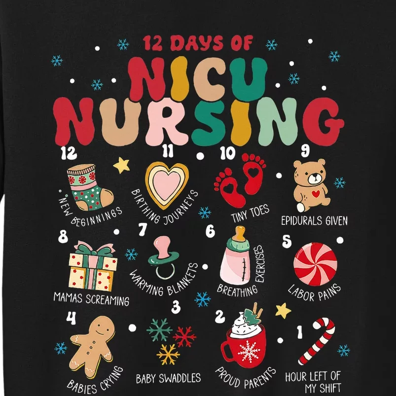 Cute 12 Days of Nicu Unit Nursing Funny Christmas Sweatshirt