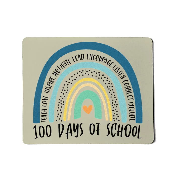 Cute 100th Day Of School Teacher 100 Days Smarter Rainbow Mousepad