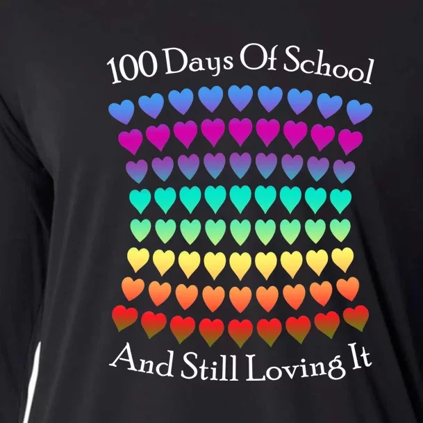 Cute 100 Days Of School And Still Loving It Hearts 100th Day Cooling Performance Long Sleeve Crew