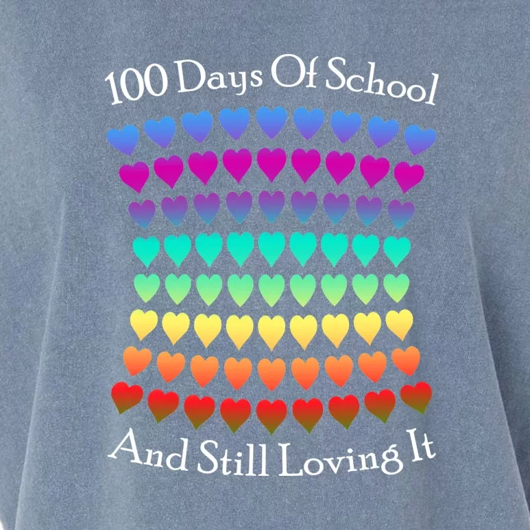 Cute 100 Days Of School And Still Loving It Hearts 100th Day Garment-Dyed Women's Muscle Tee