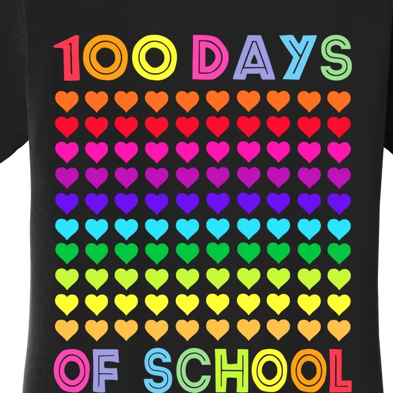 Cute 100 Days Of School And Still Loving It Hearts 100th Day Women's T-Shirt