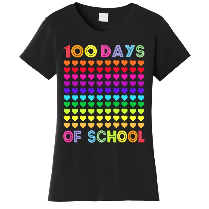 Cute 100 Days Of School And Still Loving It Hearts 100th Day Women's T-Shirt