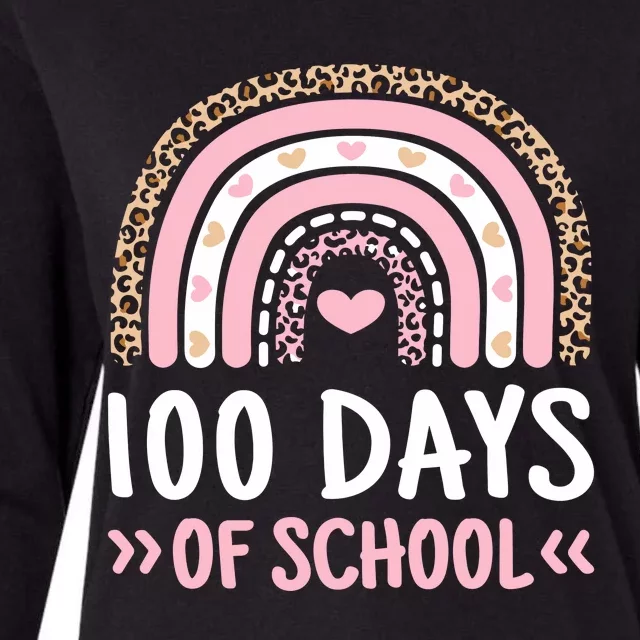 Cute 100 Days Of School Rainbow 100th Day Of School Womens Cotton Relaxed Long Sleeve T-Shirt