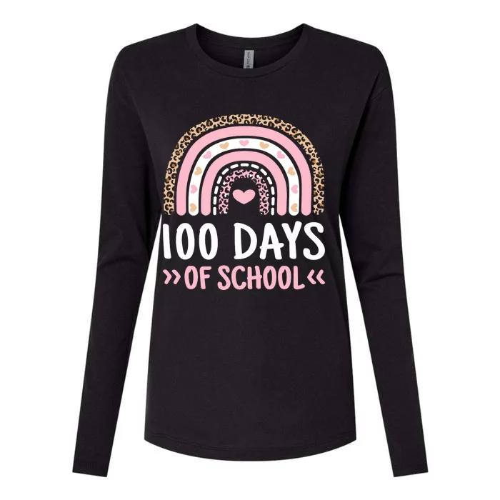 Cute 100 Days Of School Rainbow 100th Day Of School Womens Cotton Relaxed Long Sleeve T-Shirt