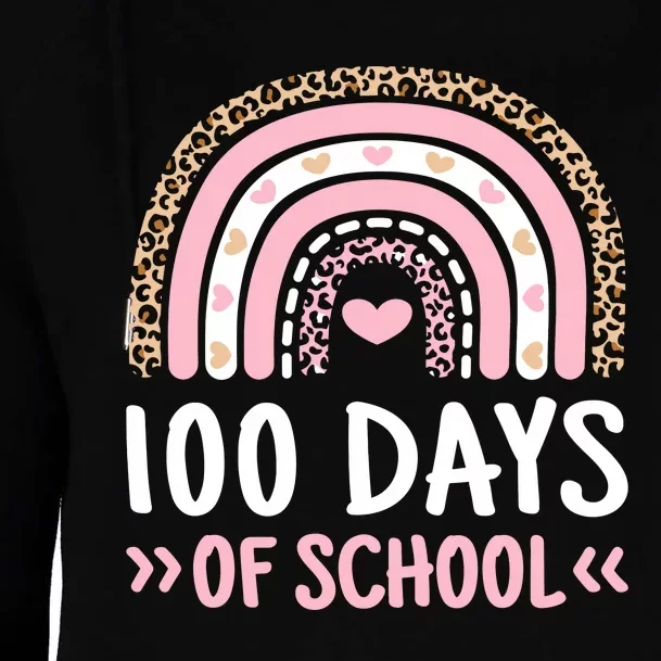 Cute 100 Days Of School Rainbow 100th Day Of School Womens Funnel Neck Pullover Hood