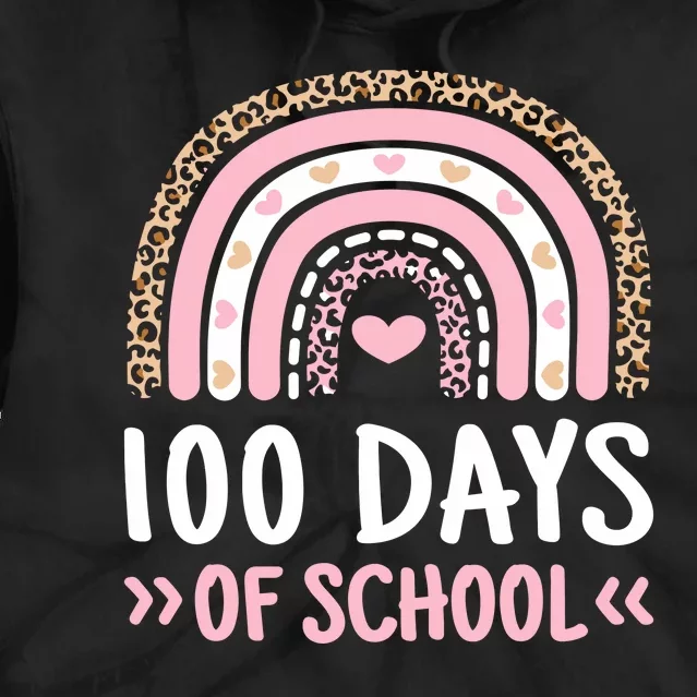 Cute 100 Days Of School Rainbow 100th Day Of School Tie Dye Hoodie