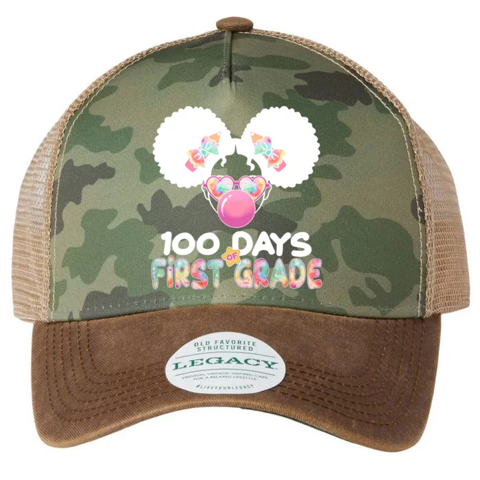 Cute 100 Days Of First Grade Tie Dye Afro Puff Girl Legacy Tie Dye Trucker Hat