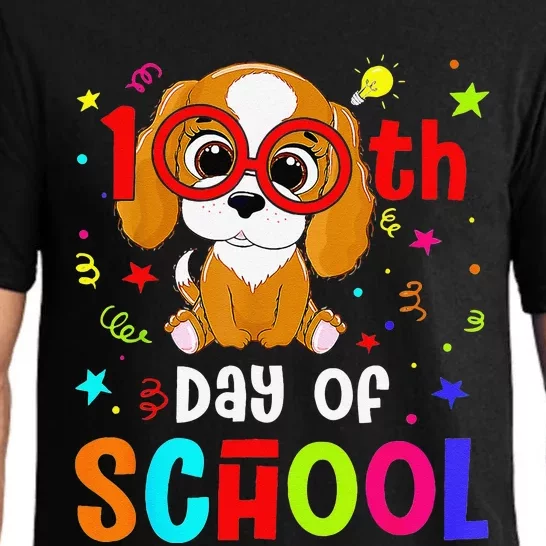 Cute 100th Day Of School Dog 100 Days Student Teacher Pajama Set