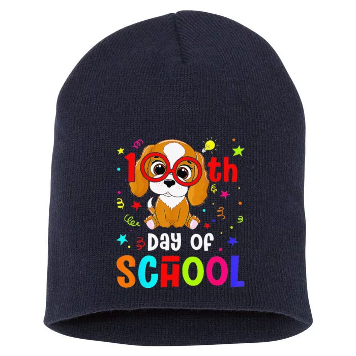 Cute 100th Day Of School Dog 100 Days Student Teacher Short Acrylic Beanie