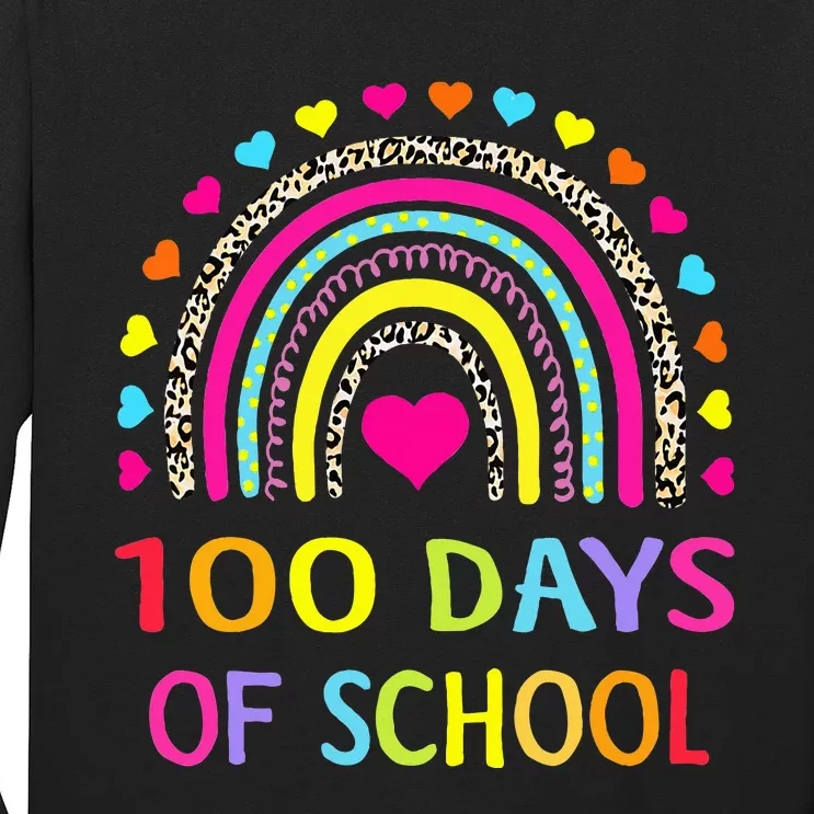 Cute 100 Days Of School Rainbow 100th Day Of School Long Sleeve Shirt