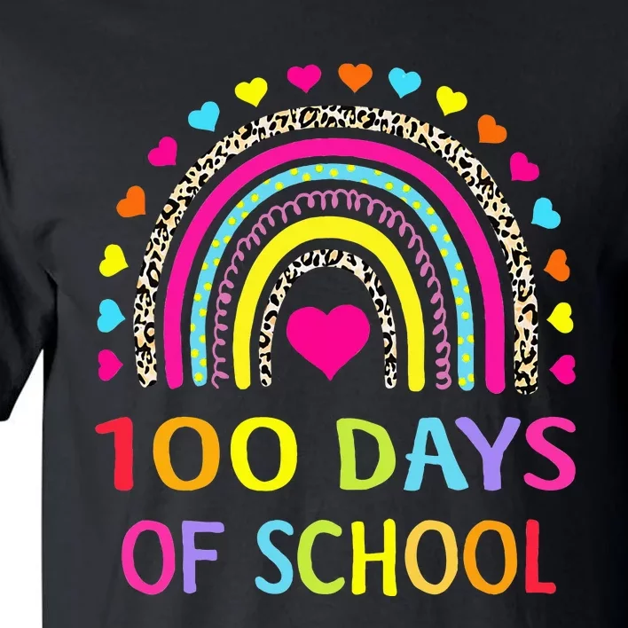 Cute 100 Days Of School Rainbow 100th Day Of School Tall T-Shirt