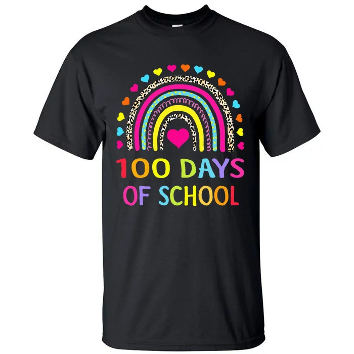 Cute 100 Days Of School Rainbow 100th Day Of School Tall T-Shirt