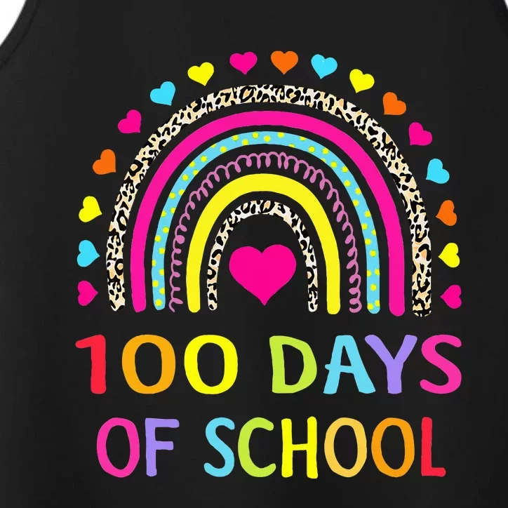 Cute 100 Days Of School Rainbow 100th Day Of School Performance Tank