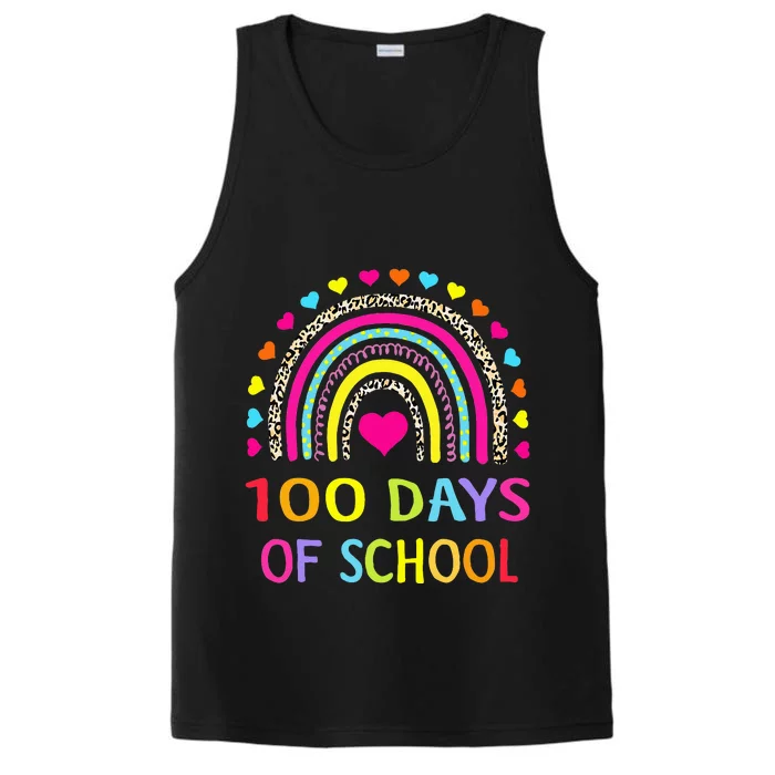 Cute 100 Days Of School Rainbow 100th Day Of School Performance Tank