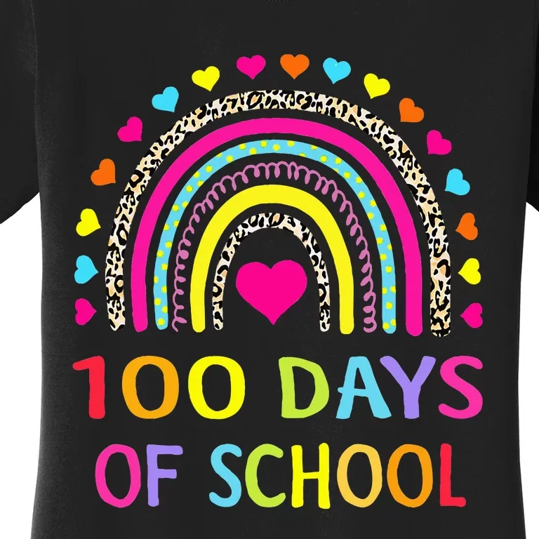 Cute 100 Days Of School Rainbow 100th Day Of School Women's T-Shirt