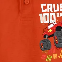 Crushed 100 Days Of School Boy Monster Truck 100th Dry Zone Grid Performance Polo