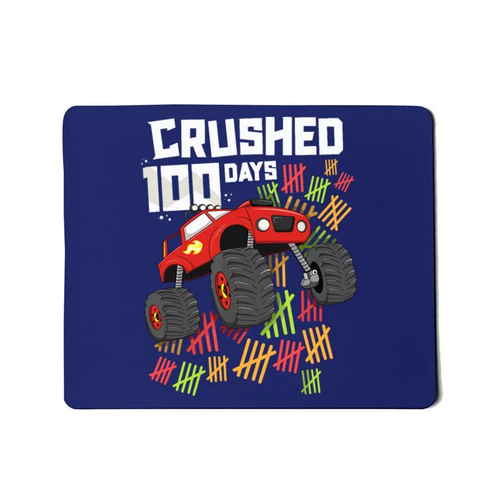 Crushed 100 Days Of School Boy Monster Truck 100th Mousepad