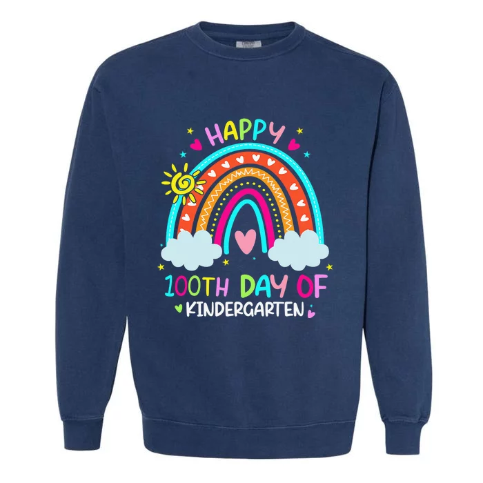 Cute 100th Day Of Kindergarten 100 Days Smarter Garment-Dyed Sweatshirt