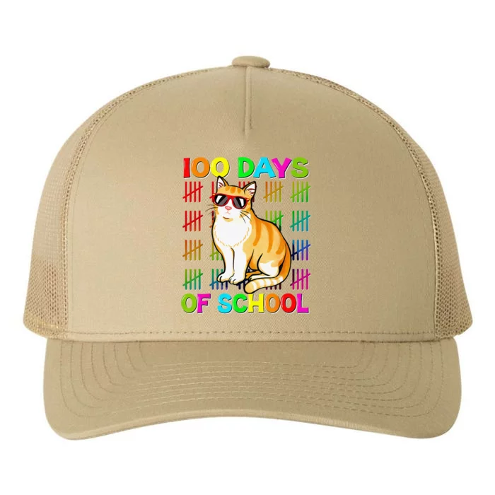 Cute 100 Days School Cat Lovers 100th Day Of School Gift Yupoong Adult 5-Panel Trucker Hat