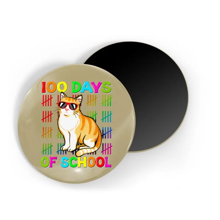 Cute 100 Days School Cat Lovers 100th Day Of School Gift Magnet