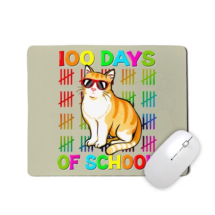 Cute 100 Days School Cat Lovers 100th Day Of School Gift Mousepad