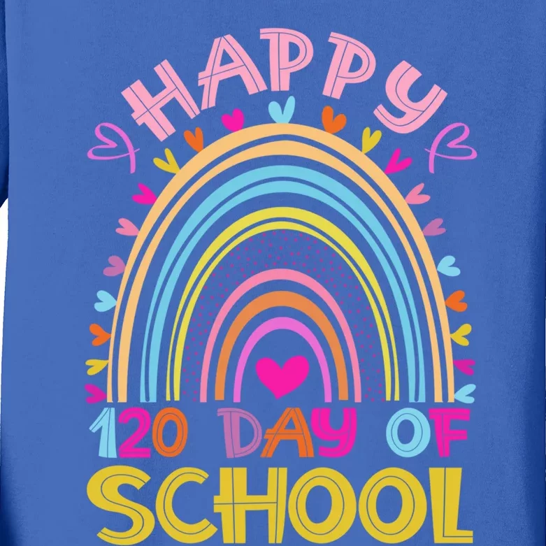 Cute 120th Day Of School Teacher Cool Gift 120 Days Smarter Rainbow Meaningful G Kids Long Sleeve Shirt